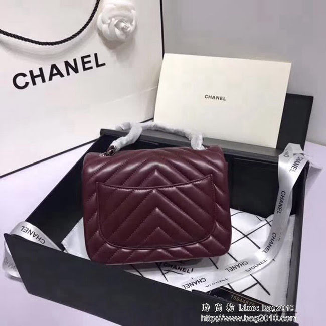 香奈兒CHANEL 升級版V線1115進口小羊皮全新經典單肩斜挎鏈條包 DSC1512